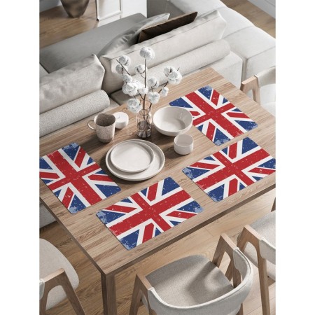A set of napkins for setting the table "Victor British Flag", rectangular, rounded edges, size 30x46 cm, 4 pcs