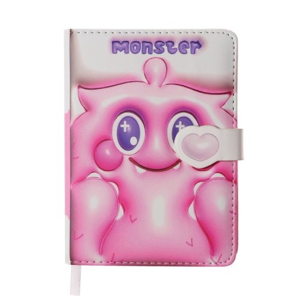 Gift notebook, A6, 100 sheets, color block, with a curly knife, PVC cover, Monster, Mix-3