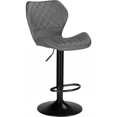Barrier stool PORCH Metal/Eco -leather, black/gray 46x49x88 cm