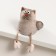 Ceramics bell "Gray cat with hanging paws" 6.8x8.1x8.2 cm