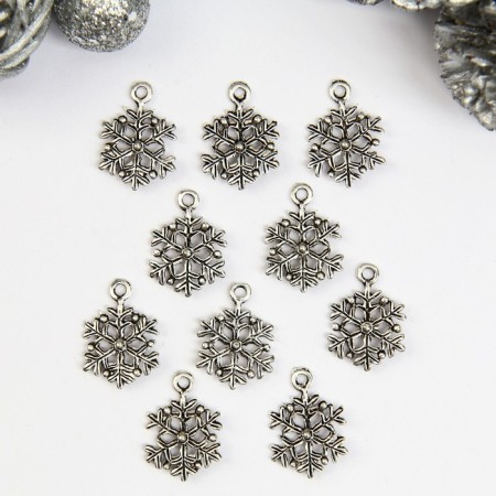 Decor for creativity Metal "Snowflake" silver 1.8x1.2 cm-2