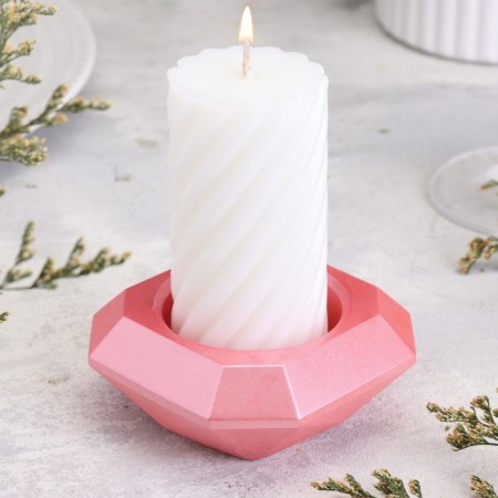 Square Square from gypsum with mowed corners is small, 9x3.5cm, pink