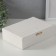 The casket to the leatherette for jewelry "Sleepy. Strips. Bant" White 17x24x7 cm