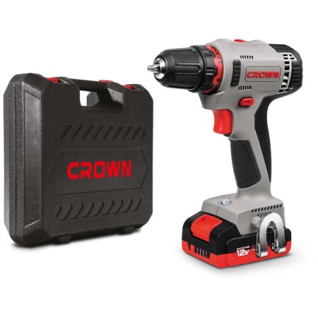Drill-shuruvumvets Crown CT21081H-2BMC, 12 V, 2x2 Ah, Li-Ion, 30 Nm, slider