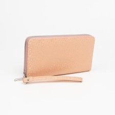Women's wallet with a zipper, with a pen, beige color