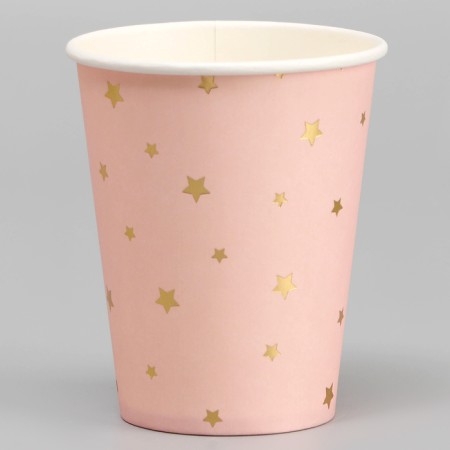 Paper glass "Golden stars", 6 pcs