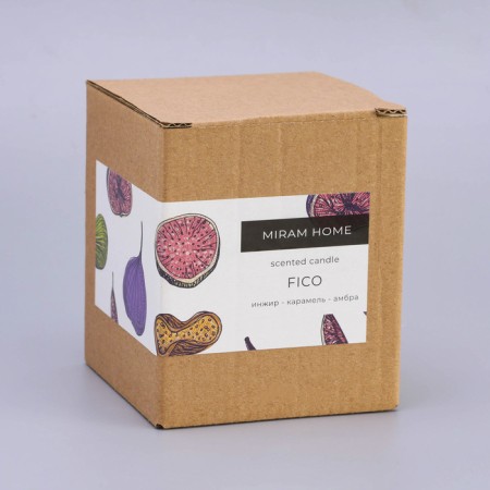 Aromatic candle in the glass "FICO", caramel and figs, 200 g-6