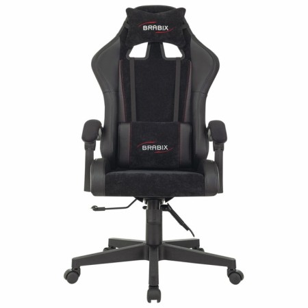 Playing armchair Brabix Striker GM-121, synchromechanism, 2 pillows, eco-leather/velor, black-2