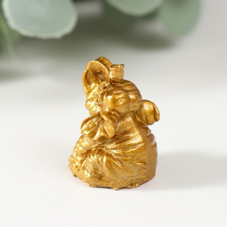 NECE Polystone "Elephants" gold set 6 pieces 3x2.4x1.8 cm-3