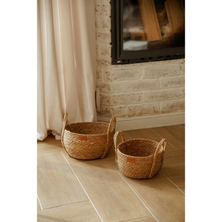 SL Home storage baskets, wicker, handmade, 2 pcs: 22 × 21 × 20 cm, 27 × 24 × 22 cm-4