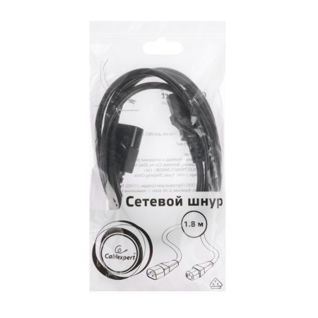 Cable-power cable Cablexpert PC-189-VDE, C13-C14, 10 A, 1.8 m, with grounding, black-3