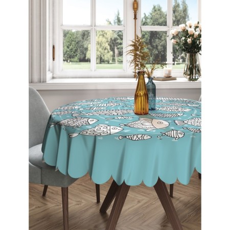 The tablecloth “circular flock of fish”, round, Saten, d = 150 cm