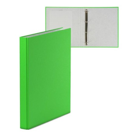 Folder on 4 rings A4, Erichkrause Neon, 35 mm, 1750 microns, laminated, solid cover, green