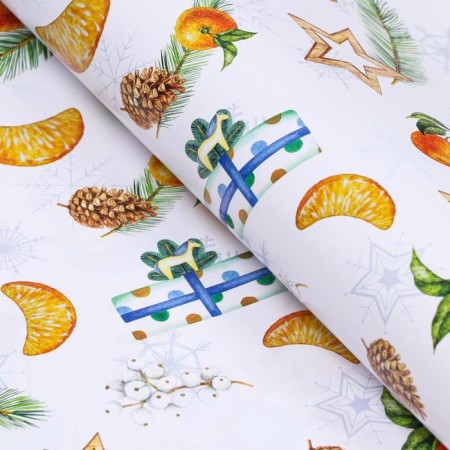 Glossy packaging paper "New Year's mood", 70 x 100 cm, 1 sheet-2