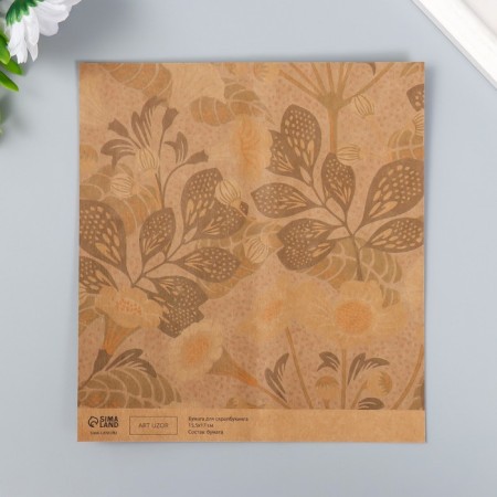 Scrapbooking paper bilateral craft "Flora" density 180 g 15.5x17 cm-3