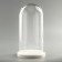 Glass dome -slosh on a wooden stand "Vincent - 1", 30x15 cm, white
