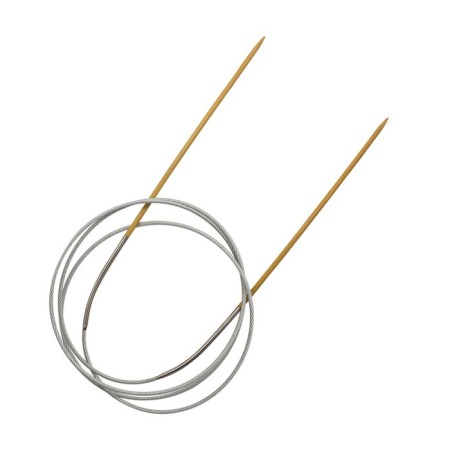 Circular knitting needles, bamboo, with a metal cable 100 cm/2.0 mm-1