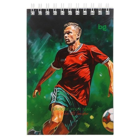 Notepad A6, 60 sheets in a cage on the crest of a neural network. Football, covered Cardboard, block 60g/m2, mix-3