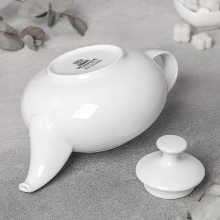 Teapot porcelain blanket Wilmax "Grace", 1.15 liters, white color-3