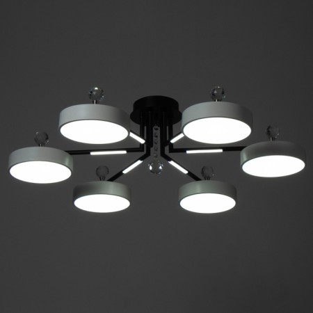 Люстра "Велтос" 6хLED 156Вт 3000-6000К черно-белый 83х83х21 см BayerLux-2