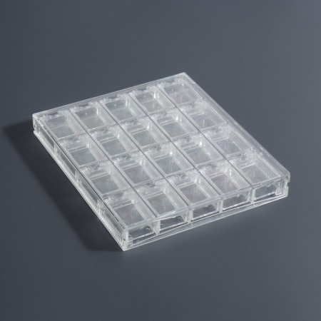 Organizer for decor, 20 blocks, 14.5 × 12.5 × 1.7/2.8 × 2.1 × 1.3 cm, the color is transparent-6