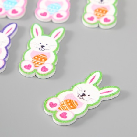 Decor for creativity tree "Rabbit with an egg" set 10 pcs mix 4x1.8 cm-2