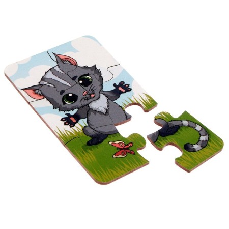 Puzzle 3 pictures "Animals", 18 parts, size: 8 × 13 cm-3