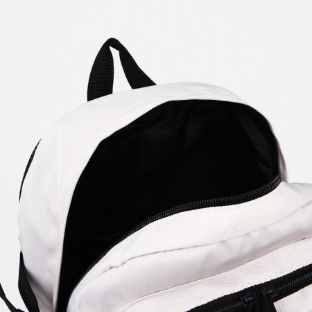 School backpack from textiles, 6 pockets, wallet, white color-4