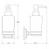 Holder with a dispenser of liquid soap, matte glass, chrome