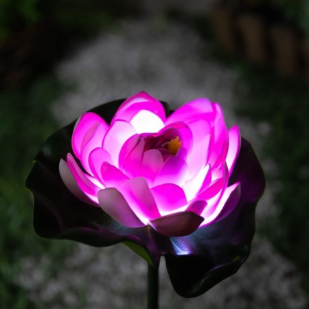 Garden lamp on the sunny battery "Lotus", 70 cm, 1 LED, glow of white