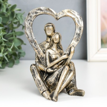 Polystone souvenir "Fighting a couple with heart" 9.5x10.5x14.5 cm