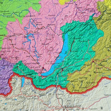 Russian Political Administrative map, 157 x 107 cm, 1: 5.5 million, laminated-2