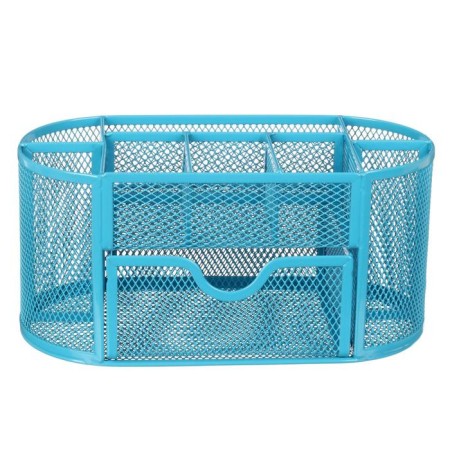 Chancellery trifle stand 9 departments, mesh metal, blue-3