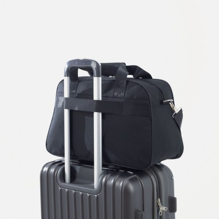 Road bag on lightning, 2 outer pockets, a suitcase holder, a long belt, black color-3