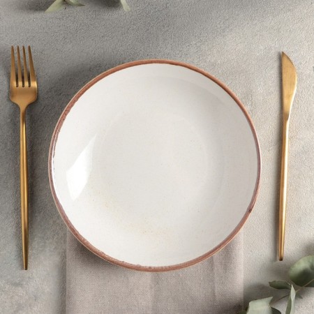 Deep plate Beige, D = 21 cm, beige color-2