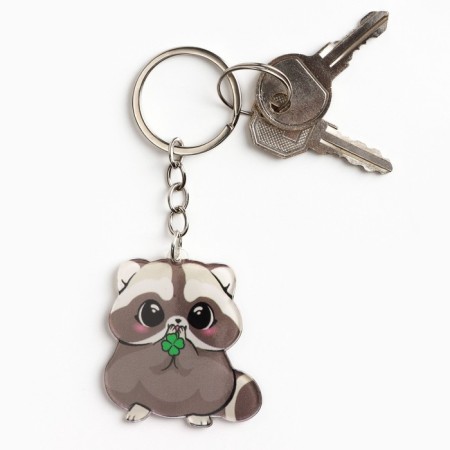 Acrylic key -keychain "I am bringing happiness and luck", 9.7 x 4.5 cm-4