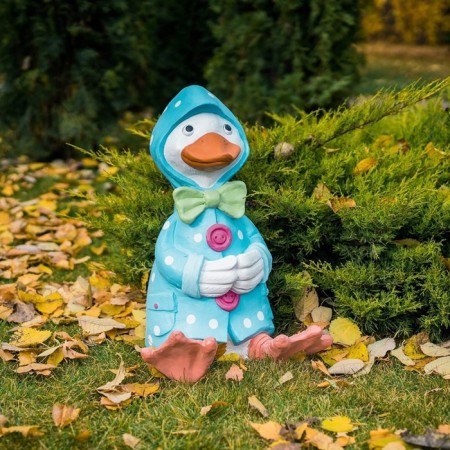 Garden figure "Duckling in a cloak" Blue, 41x39x53cm