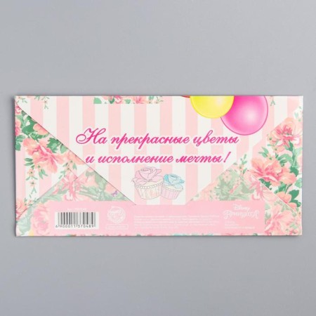 Money envelope, 17 x 8.5 cm "Happy Birthday!", Princess-1