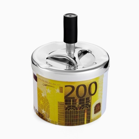 Ash for the house is blessing, with a lid, for cigarettes and sticks "200 euros", 12.5 x 9 cm-1