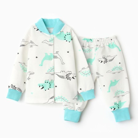Kit for children (blouse, pants) comb, gray/bear, height 80 cm