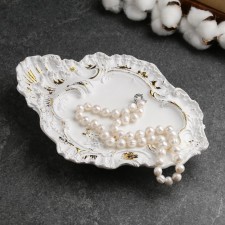 Baroque trifle stand white with gilding, 25x17.5x3.5cm