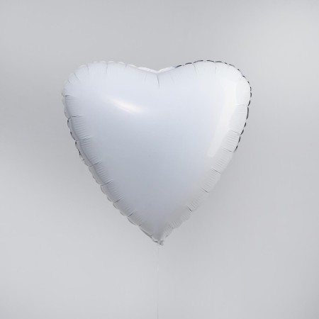 Foil ball 19 ", heart, white color-1