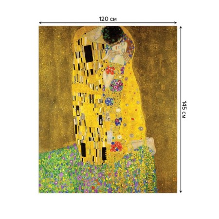 Gabel “Gustav Klimt Kiss”, rectangular, Saten, size 120x145 cm-1