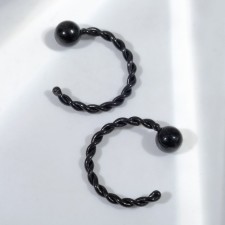 Пирсинг «Кольцо» кручёное, d=0,8 см, пара, цвет чёрный