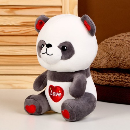 Soft toy "panda", size 22 cm, gray-white color-1