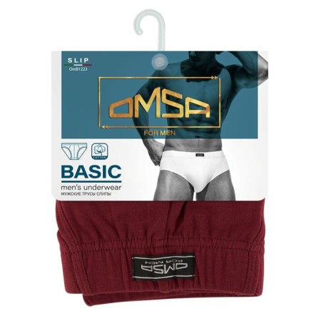 Panties Slips men's Omsa Classic 1223, size 56, Bordo color-2
