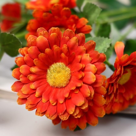 Artificial flowers "Devichy Tax" 6x65 cm, bright orange-1