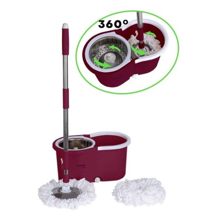 Pioneer 7103S cleaning set: mop, bucket, microfiber nozzle, 2 pcs, 6 l, red color