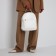 Women's backpack made of artificial leather with lightning, 1 pocket, white color