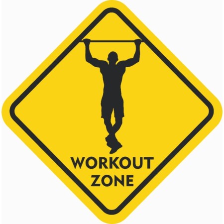 Decorative sign (poster) "Workout Zone" 32x32 cm, plastic
